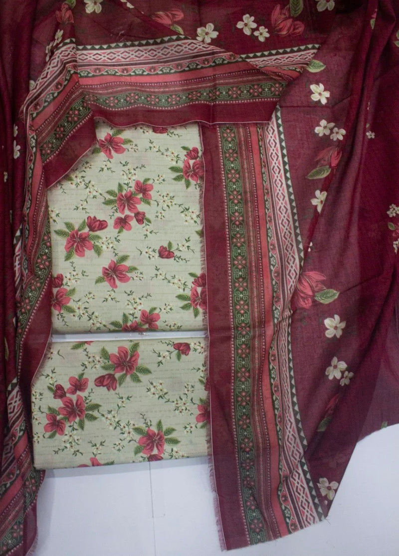 Bin Saeed Premium Cotton Unstitched 3-Piece Suit