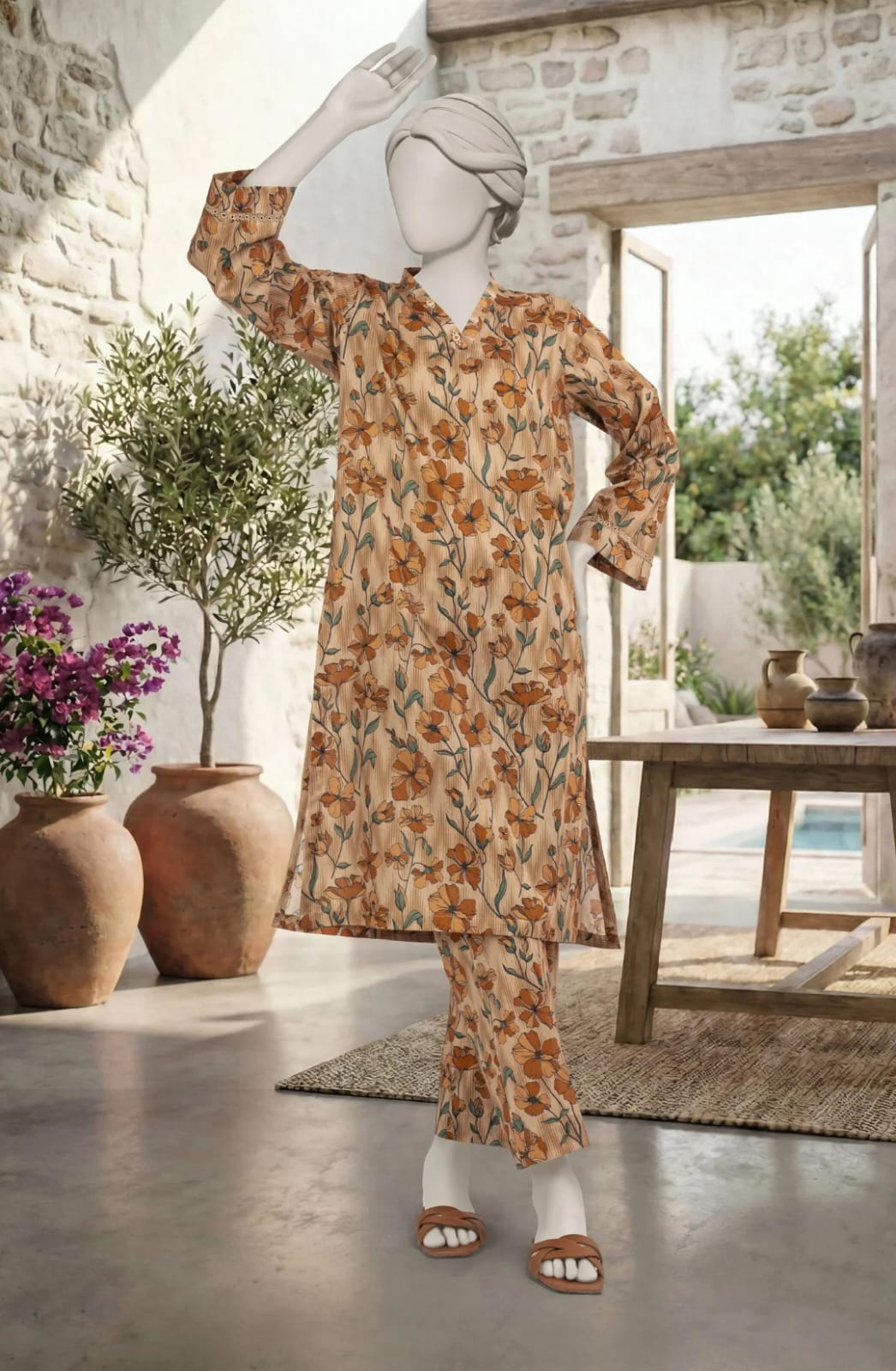 MTJ Premium 2-Piece Printed Lawn Suit (Shirt & Trouser - Unstitched)