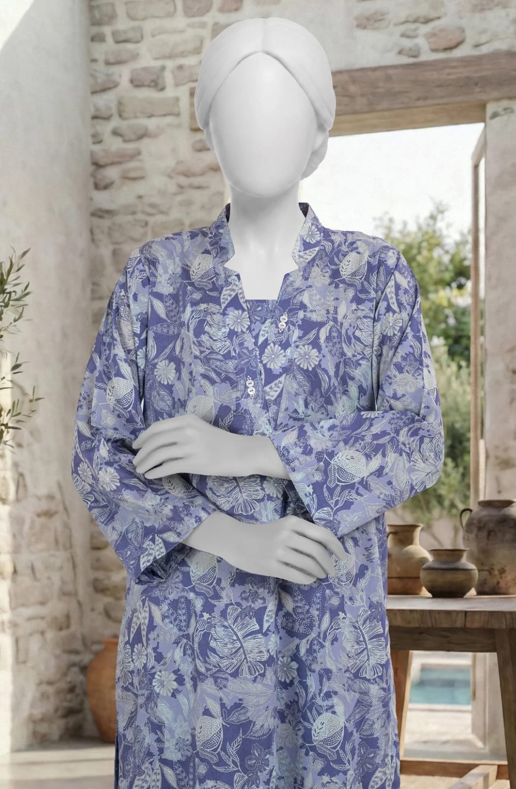 MTJ Premium 2-Piece Printed Lawn Suit (Shirt &amp; Trouser - Unstitched)