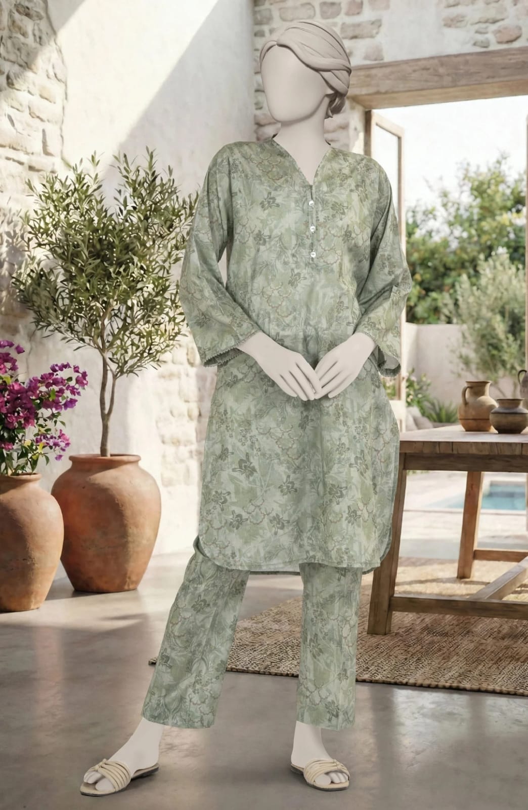 MTJ Premium 2-Piece Printed Lawn Suit (Shirt &amp; Trouser - Unstitched)