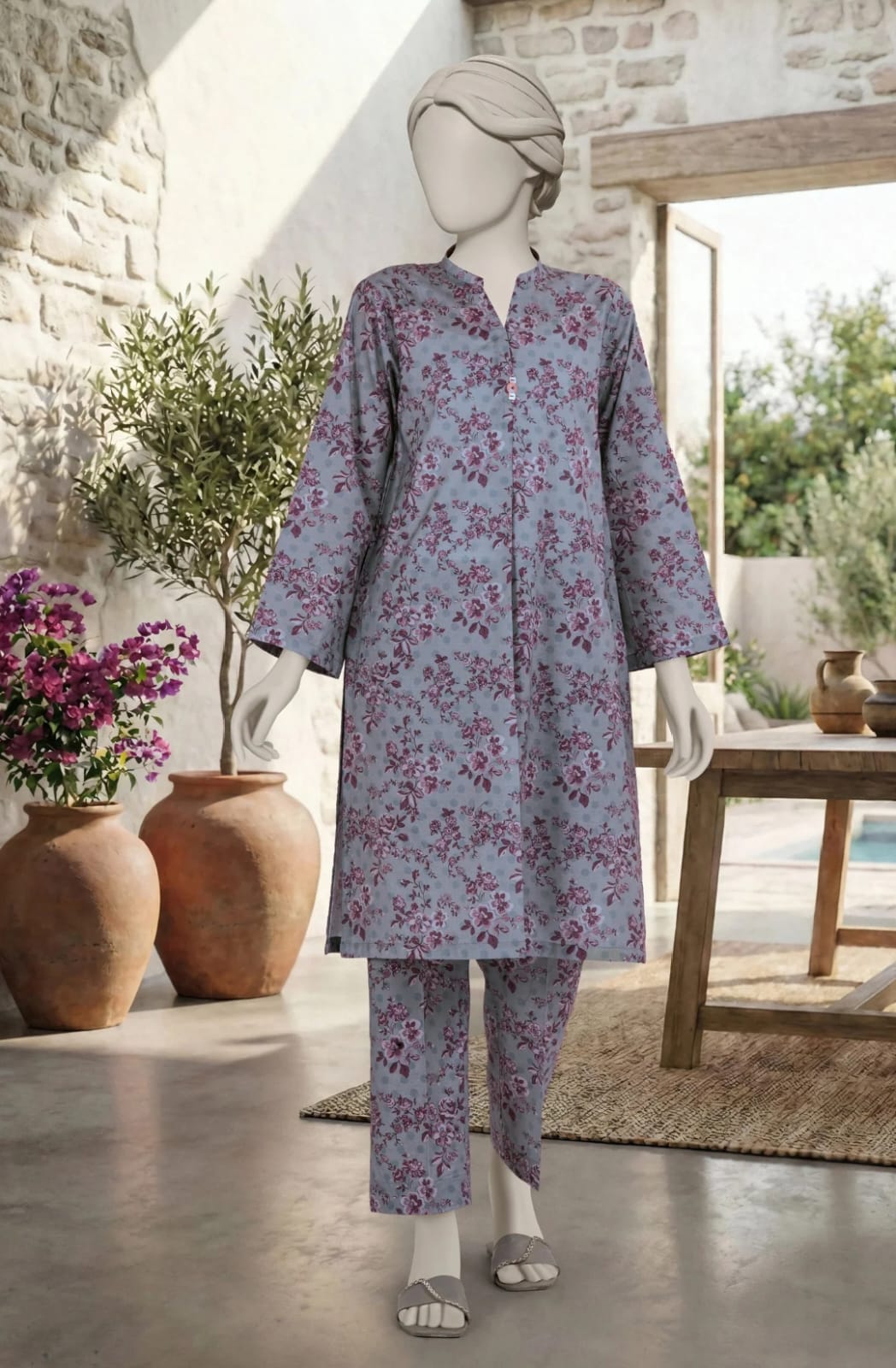 MTJ Premium 2-Piece Printed Lawn Suit (Shirt &amp; Trouser - Unstitched)