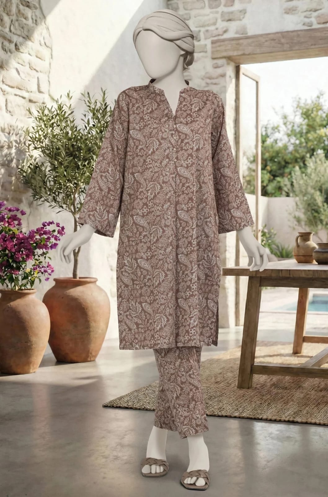 MTJ Premium 2-Piece Printed Lawn Suit (Shirt &amp; Trouser - Unstitched)