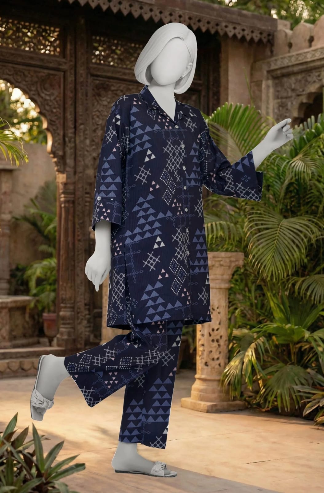 MTJ Premium 2-Piece Printed Lawn Suit (Shirt &amp; Trouser - Unstitched)