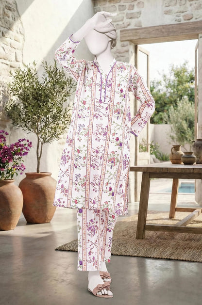 MTJ Premium 2-Piece Printed Lawn Suit (Shirt &amp; Trouser - Unstitched)