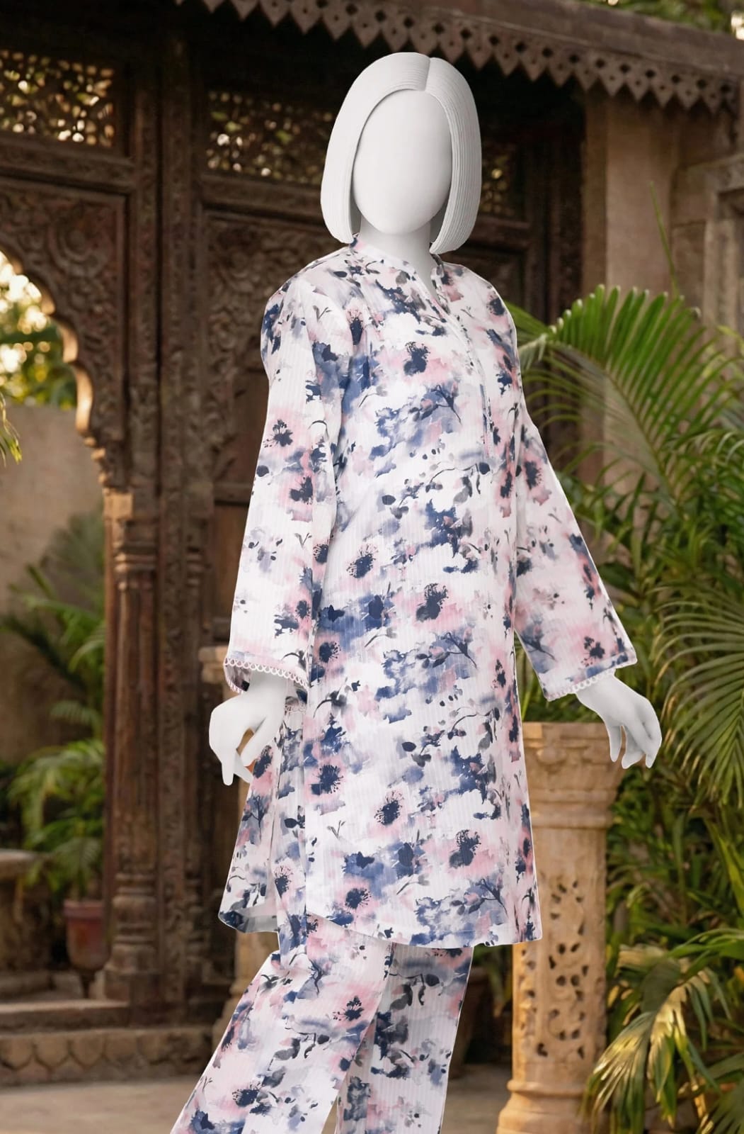 MTJ Premium 2-Piece Printed Lawn Suit (Shirt &amp; Trouser - Unstitched)