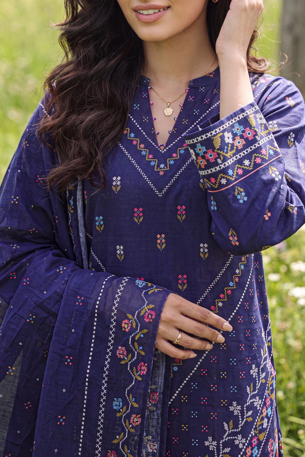 Saya 3-Piece Unstitched Printed Lawn Suit