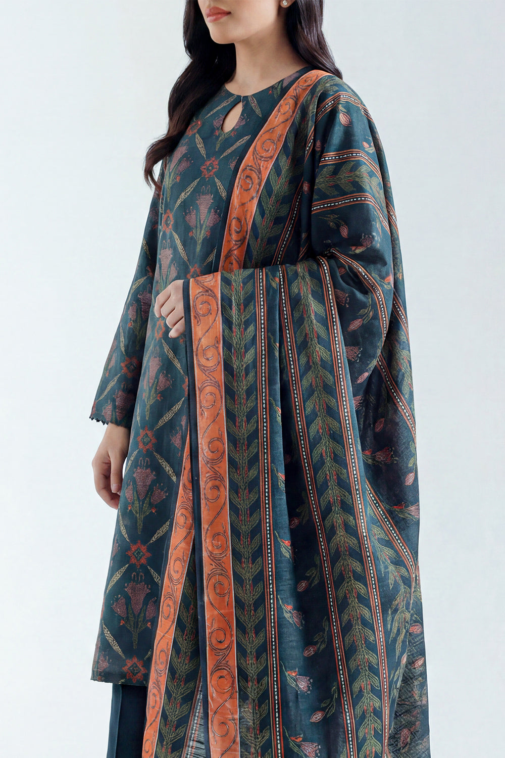 Saya 3-Piece Unstitched Printed Lawn Suit